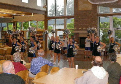 cheerleaders perform